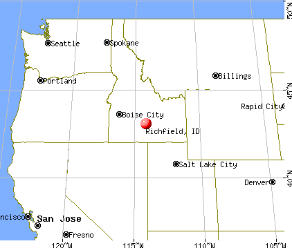 Richfield, Idaho map