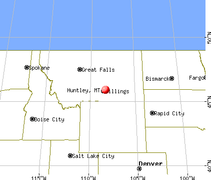 Huntley, Montana map