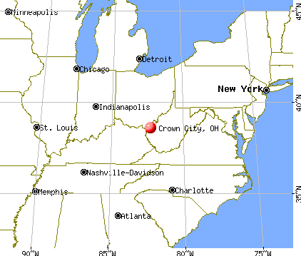 Crown City, Ohio map