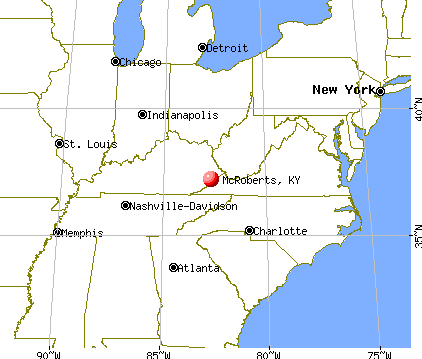 McRoberts, Kentucky map