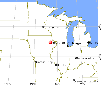 Ryan, Iowa map