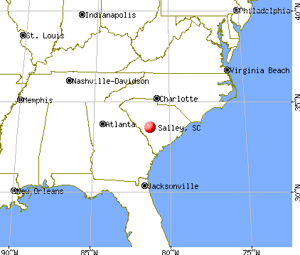 Salley, South Carolina map