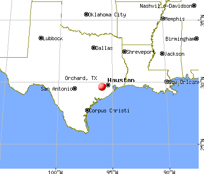 Orchard, Texas map