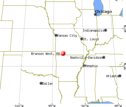 Branson West, Missouri map
