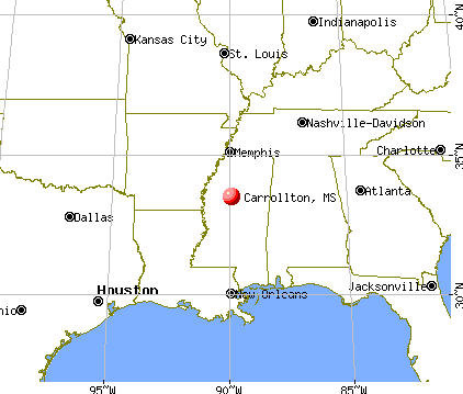Carrollton, Mississippi map