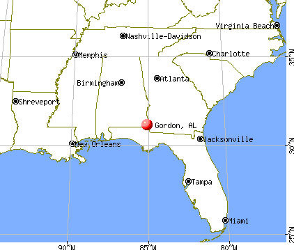 Gordon, Alabama map