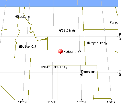 Hudson, Wyoming map