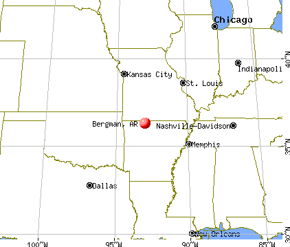Bergman, Arkansas map