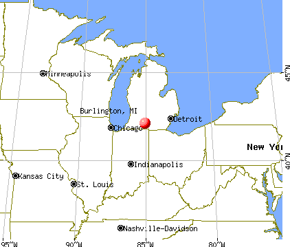 Burlington, Michigan map
