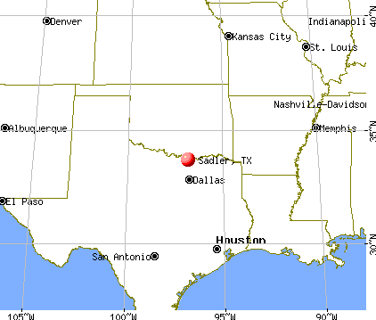 Sadler, Texas map