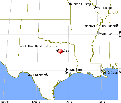 Post Oak Bend City, Texas map