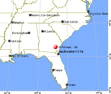 Offerman, Georgia map