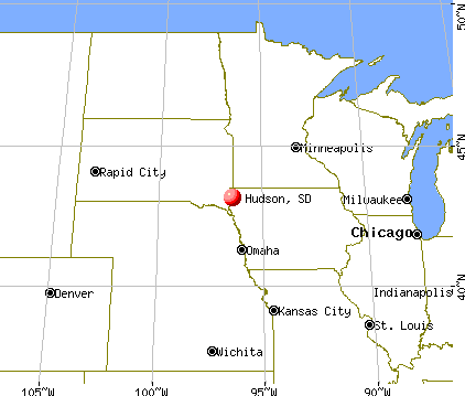 Hudson, South Dakota map