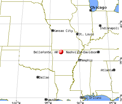 Bellefonte, Arkansas map