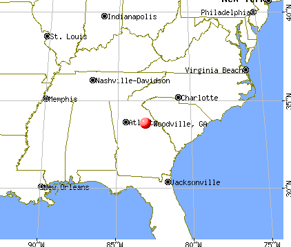 Woodville, Georgia map