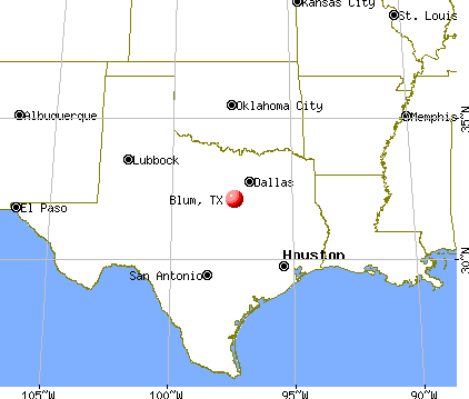 Blum, Texas map