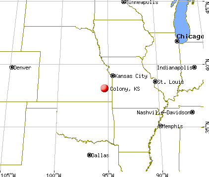 Colony, Kansas map