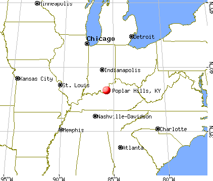 Poplar Hills, Kentucky map