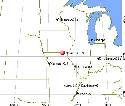 Downing, Missouri map