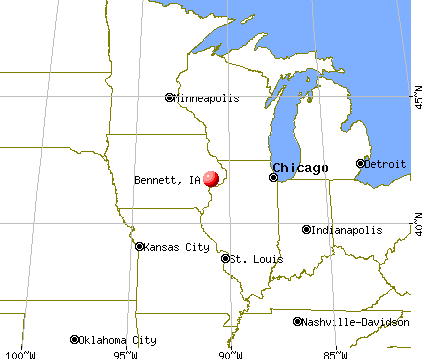 Bennett, Iowa map