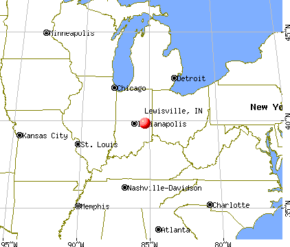 Lewisville, Indiana map