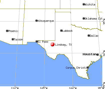 Lindsay, Texas map