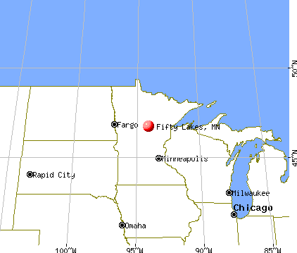 Fifty Lakes, Minnesota map