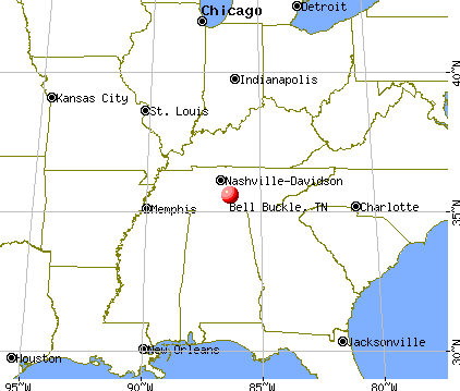 Bell Buckle, Tennessee map
