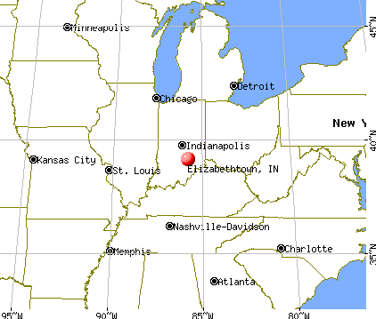 Elizabethtown, Indiana map