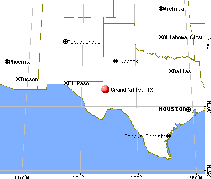 Grandfalls, Texas map