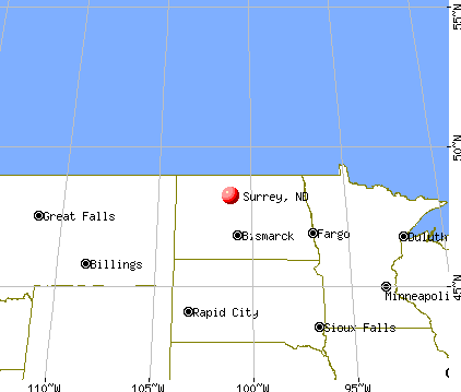 Surrey, North Dakota map
