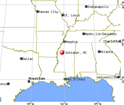 Schlater, Mississippi map