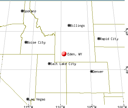 Eden, Wyoming map