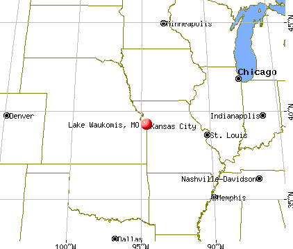 Lake Waukomis, Missouri map