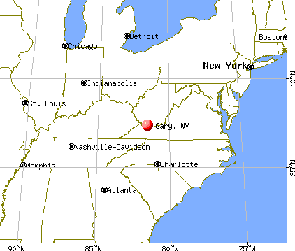 Gary, West Virginia map