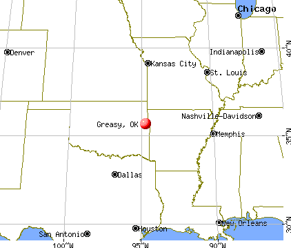 Greasy, Oklahoma map