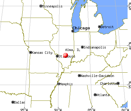 Alma, Illinois map