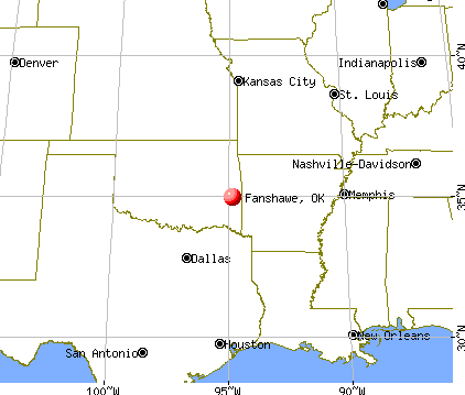 Fanshawe, Oklahoma map