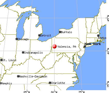 Valencia, Pennsylvania map