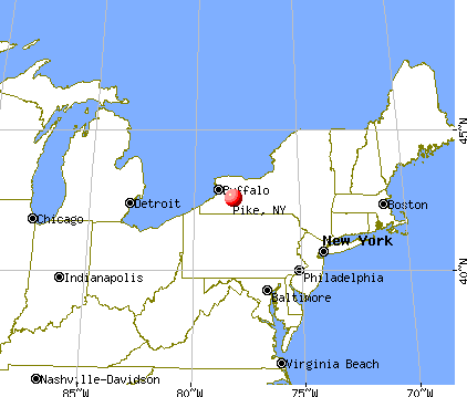 Pike, New York map