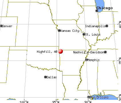 Highfill, Arkansas map