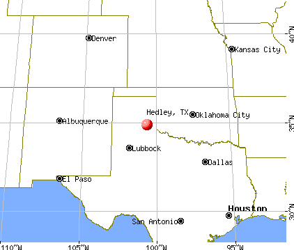 Hedley, Texas map