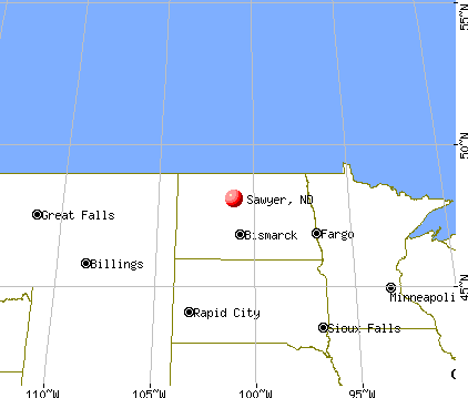 Sawyer, North Dakota map