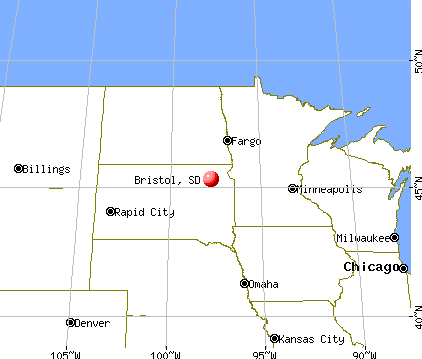 Bristol, South Dakota map