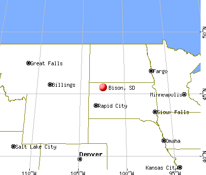 Bison, South Dakota map