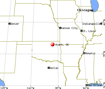 Avant, Oklahoma map
