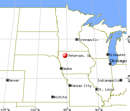 Peterson, Iowa map