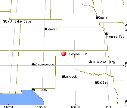 Texhoma, Texas map