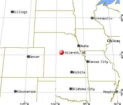 Hildreth, Nebraska map