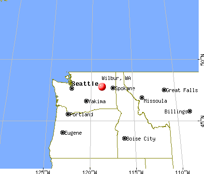 Wilbur, Washington map